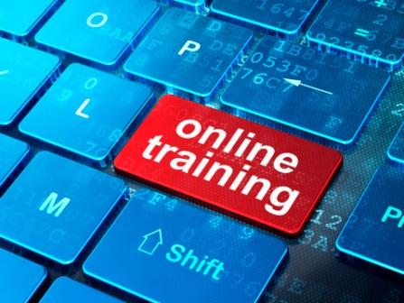 Education Concept Online Training On Computer Keyboard Backgrou