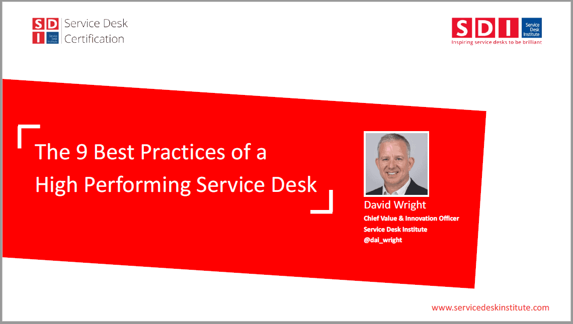 9 Best Practices Presentation Image Service Desk Institute