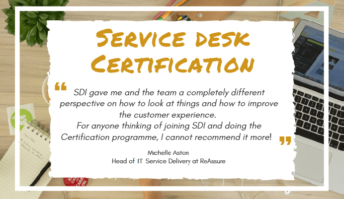 Reassure Quote Service Desk Institute