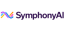 SymphonyAI logo featuring a colourful wave-like design on the left, with the company name “SymphonyAI” written in dark purple text to the right.