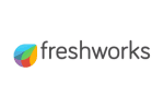The Freshworks logo, symbolising Driving Continual Service Improvement, features a colourful, multi-segmented leaf icon to the left of the word freshworks in grey lowercase letters on a white background.