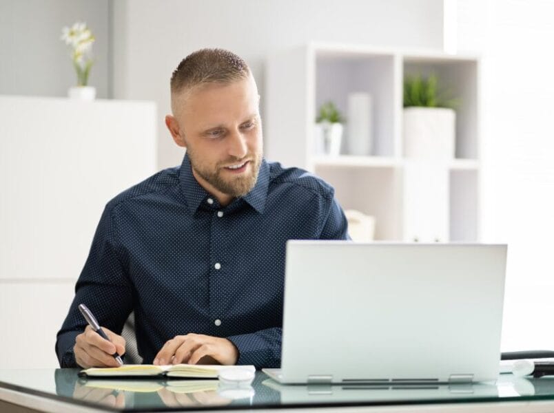 Man working at laptop