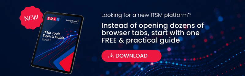 dark navy background with book ITSM tools guide